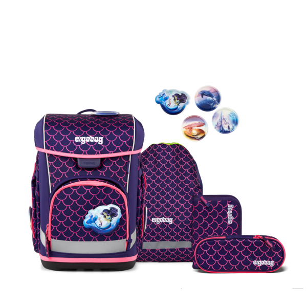 Ergobag Schulranzen-Set CUBO LIGHT PerlentauchBär