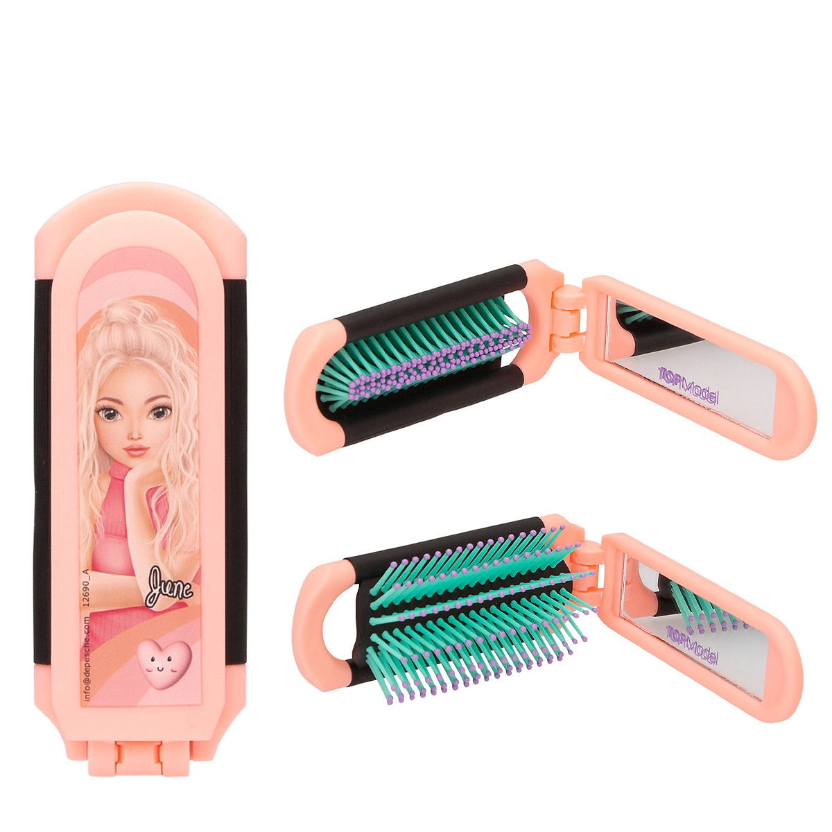 TOPModel Stab-Klapphaarbürste mit Spiegel, Depesche
