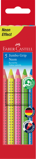 Faber-Castell Jumbo GRIP Neon 5er Kartonetui