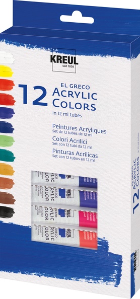 Kreul El Greco Water Colors in 12ml tuben Peintures Acryliques
