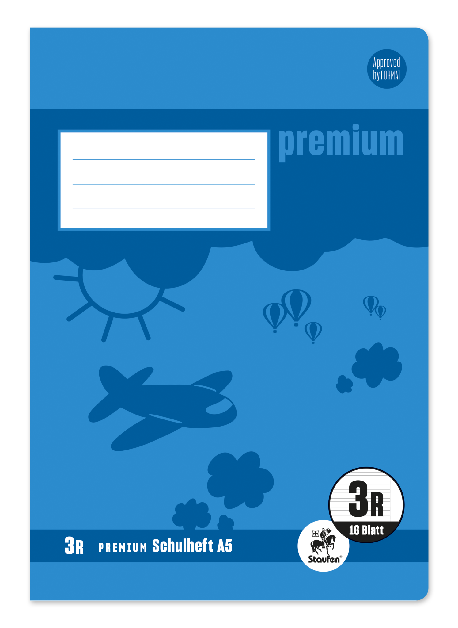 Staufen A5, 16 Blatt, Lineatur 3R