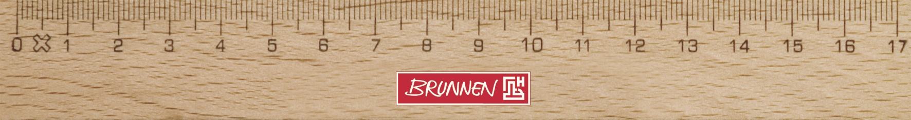 Lineal 17cm Holz  BRUNNEN