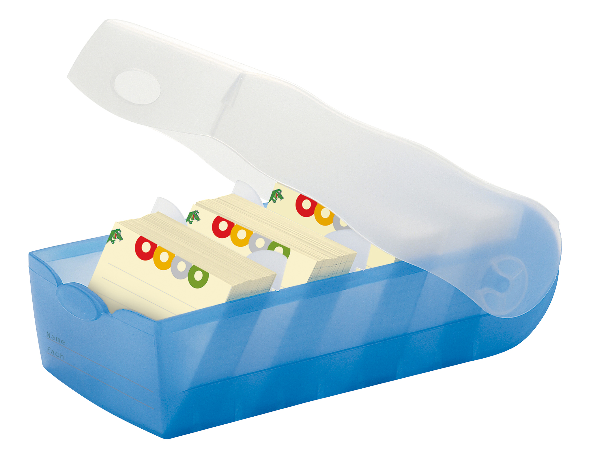 HAN Karteibox CROCO DIN A8 quer blau