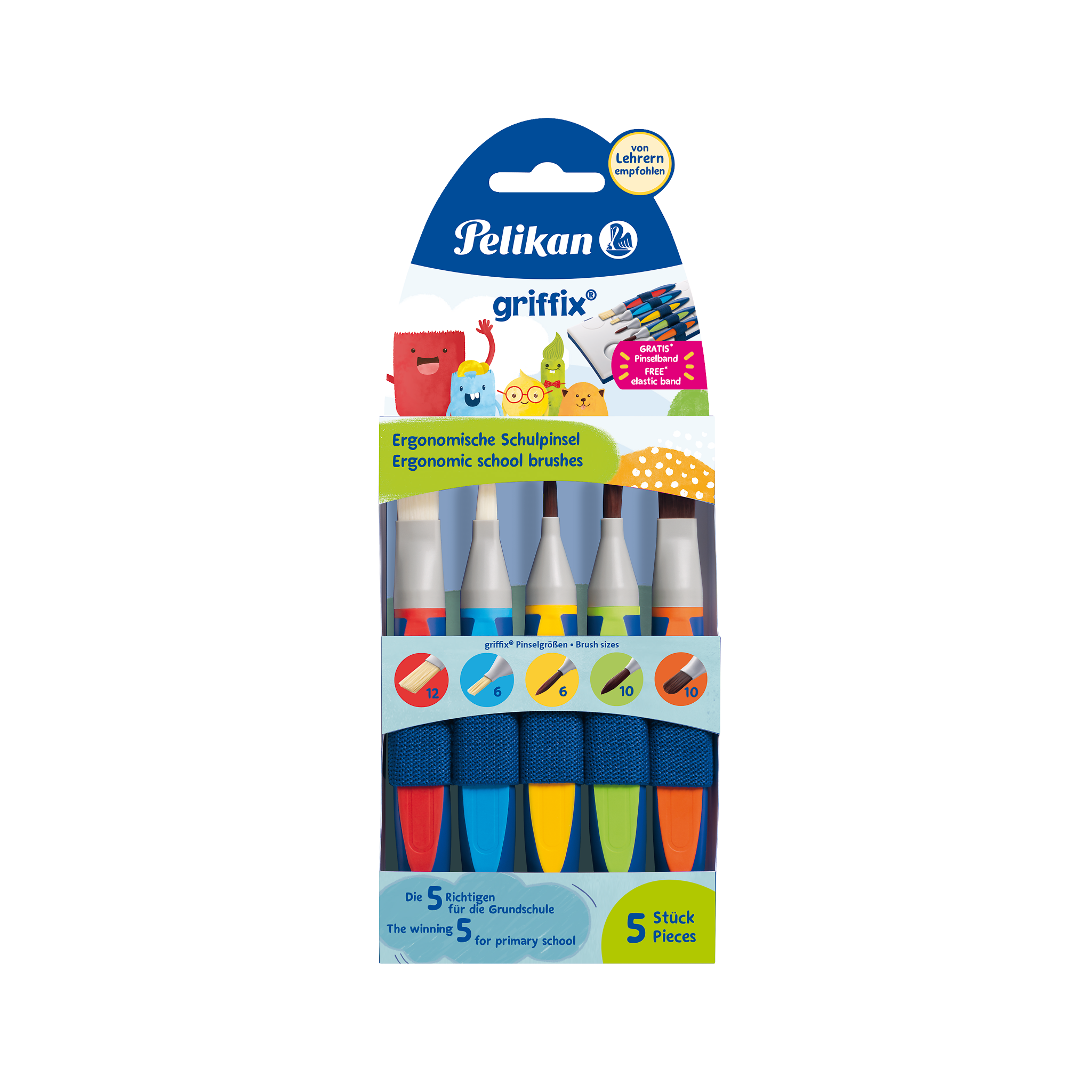 Pelikan griffix® Pinselset  mit Pinselband, 5er Set 