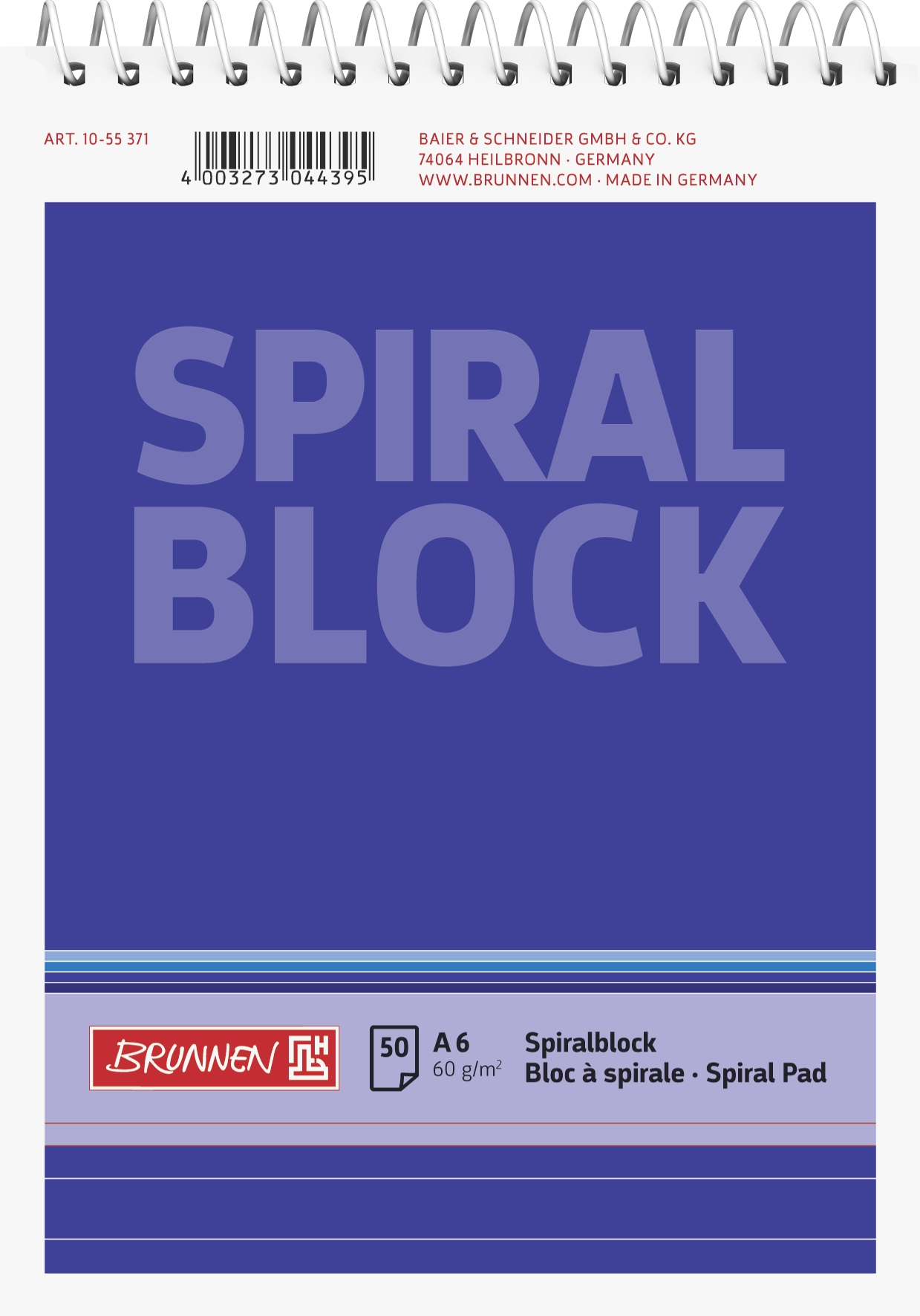 Spiralnotizblock A6 lin 50Bl BRUNNEN