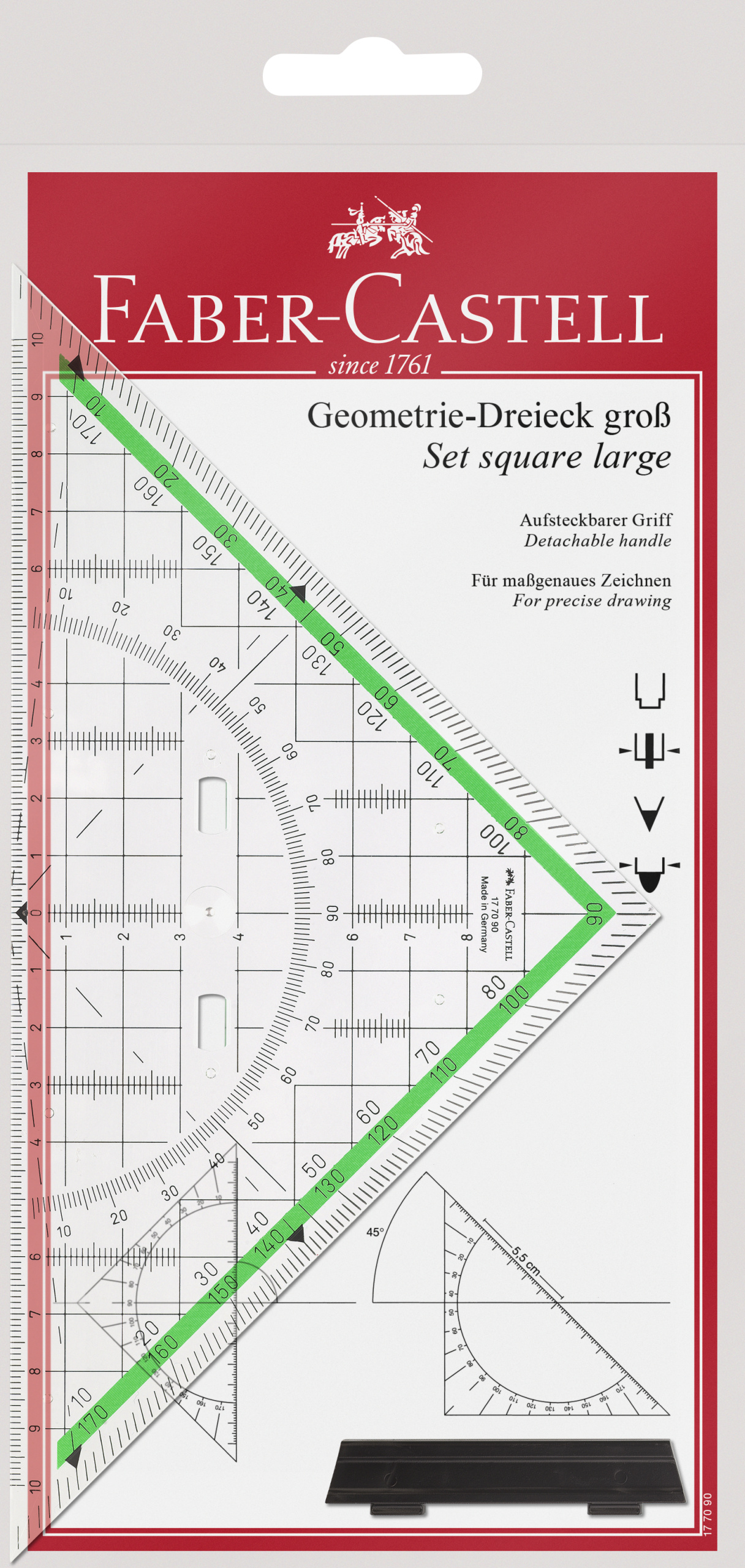 Faber-Castell Geometrie-Dreieck groß + Griff