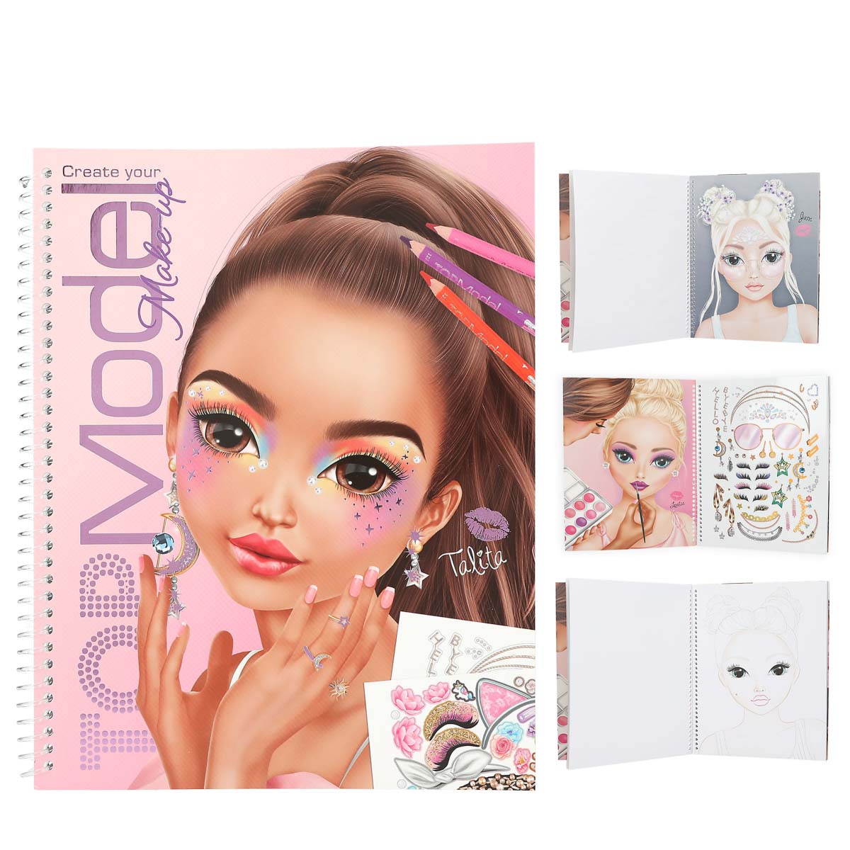 TOPModel Make up Malbuch Talita mit Sticker, Create your TopModel Make up, Depesche