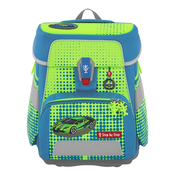 Step by Step Schulranzen-Set SPACE NEON Race Car Chuck Special-Edition