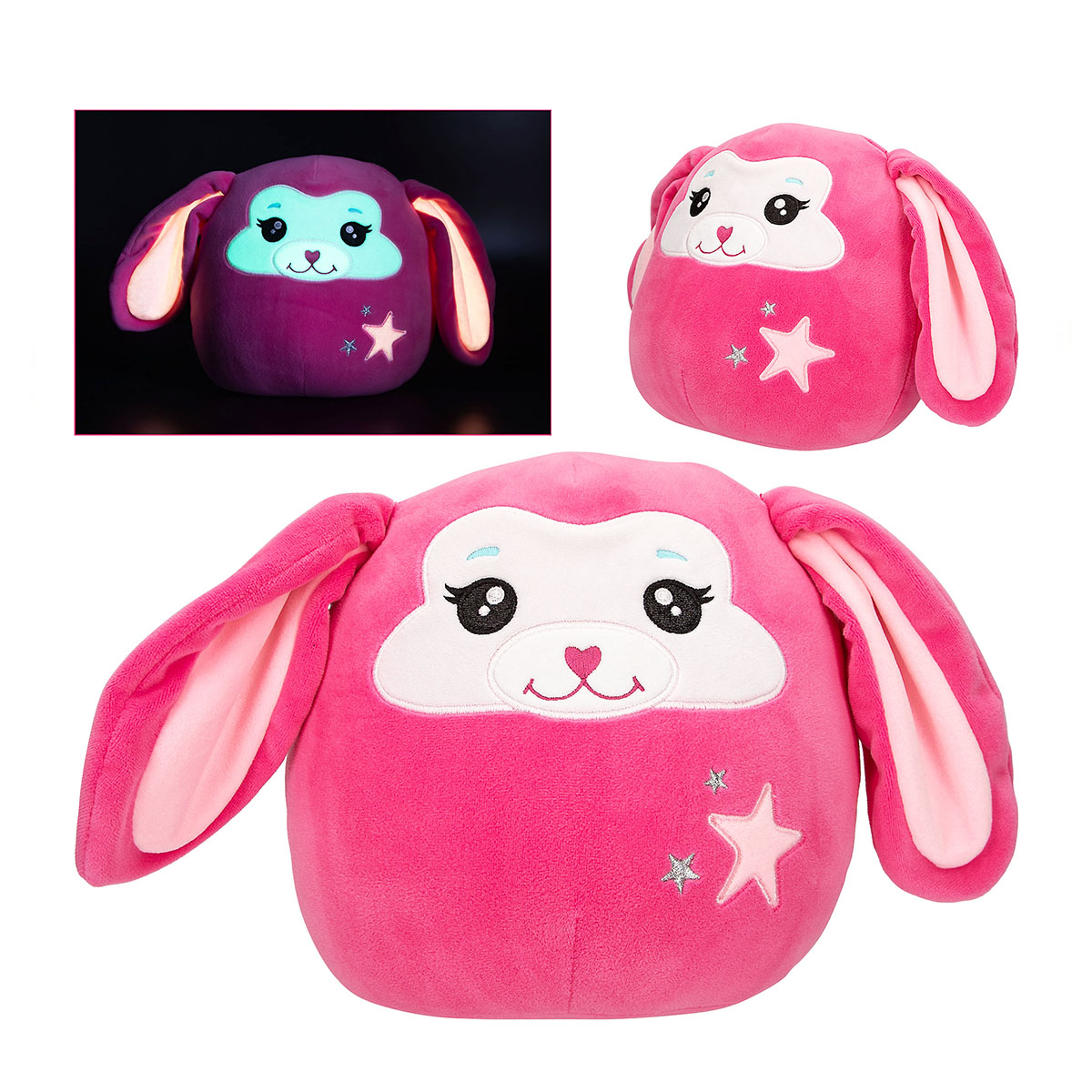 Ylvi Swoppies Plüsch Hase pink, leuchtet im Dunkeln, 20cm, Depesche