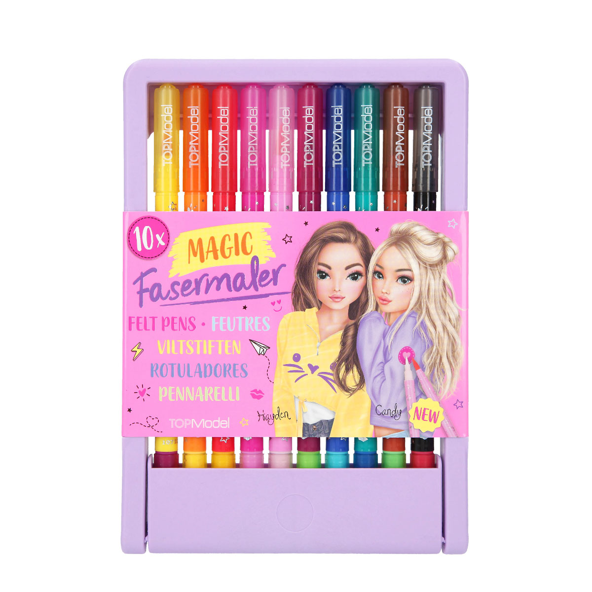 TOPModel Magic-Doppel-Fasermaler mit praktischem Aufsteller, 10 Stifte/Set, Depesche