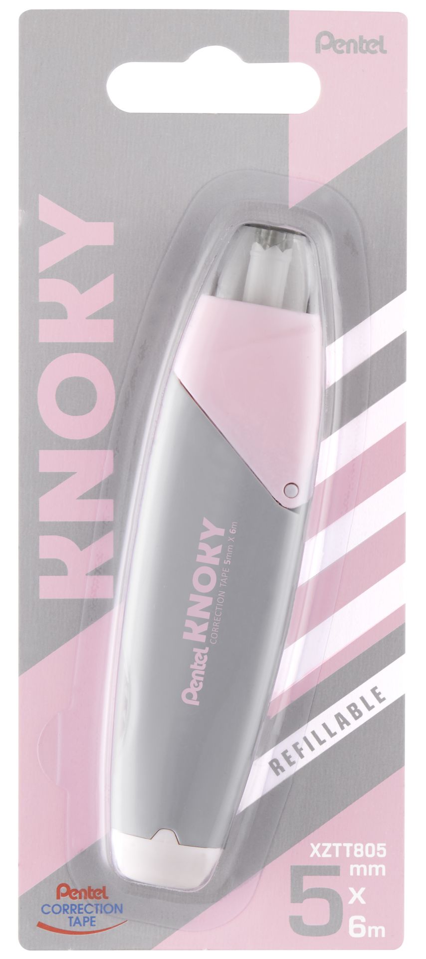 Korrekturband Correction Tape Knoky XZTT805 grau/rosa