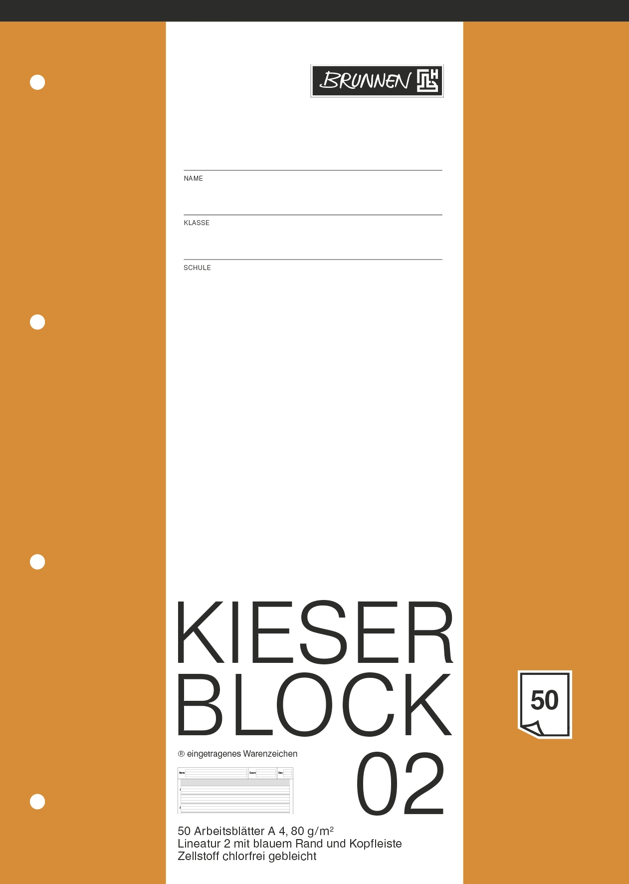 Kieserblock  Lin2  A4  50Bl   BRUNNEN