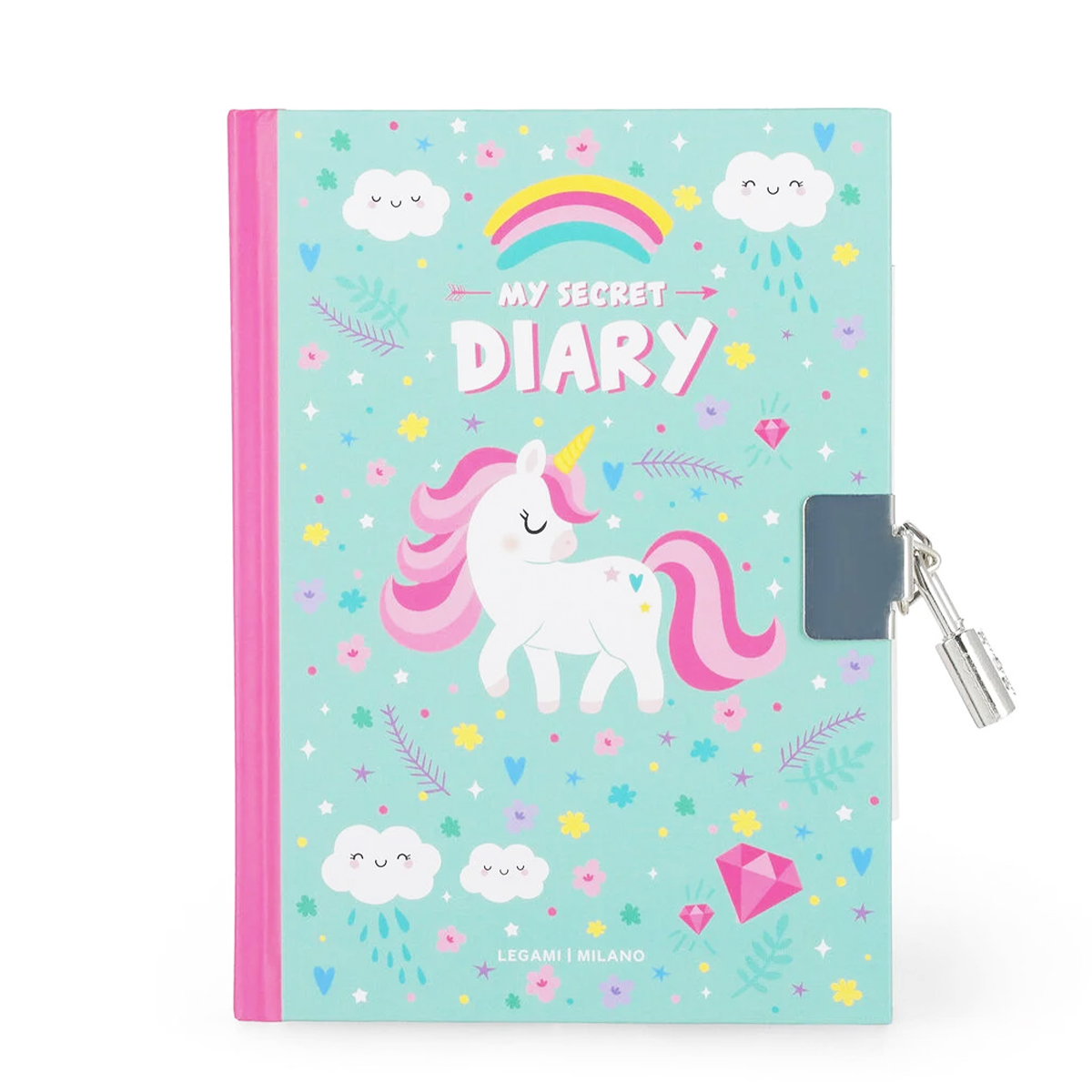 Legami Tagebuch Einhorn, Geheimes Tagebuch mit Schloss, My Secret Diary mit Unicorn Motiv