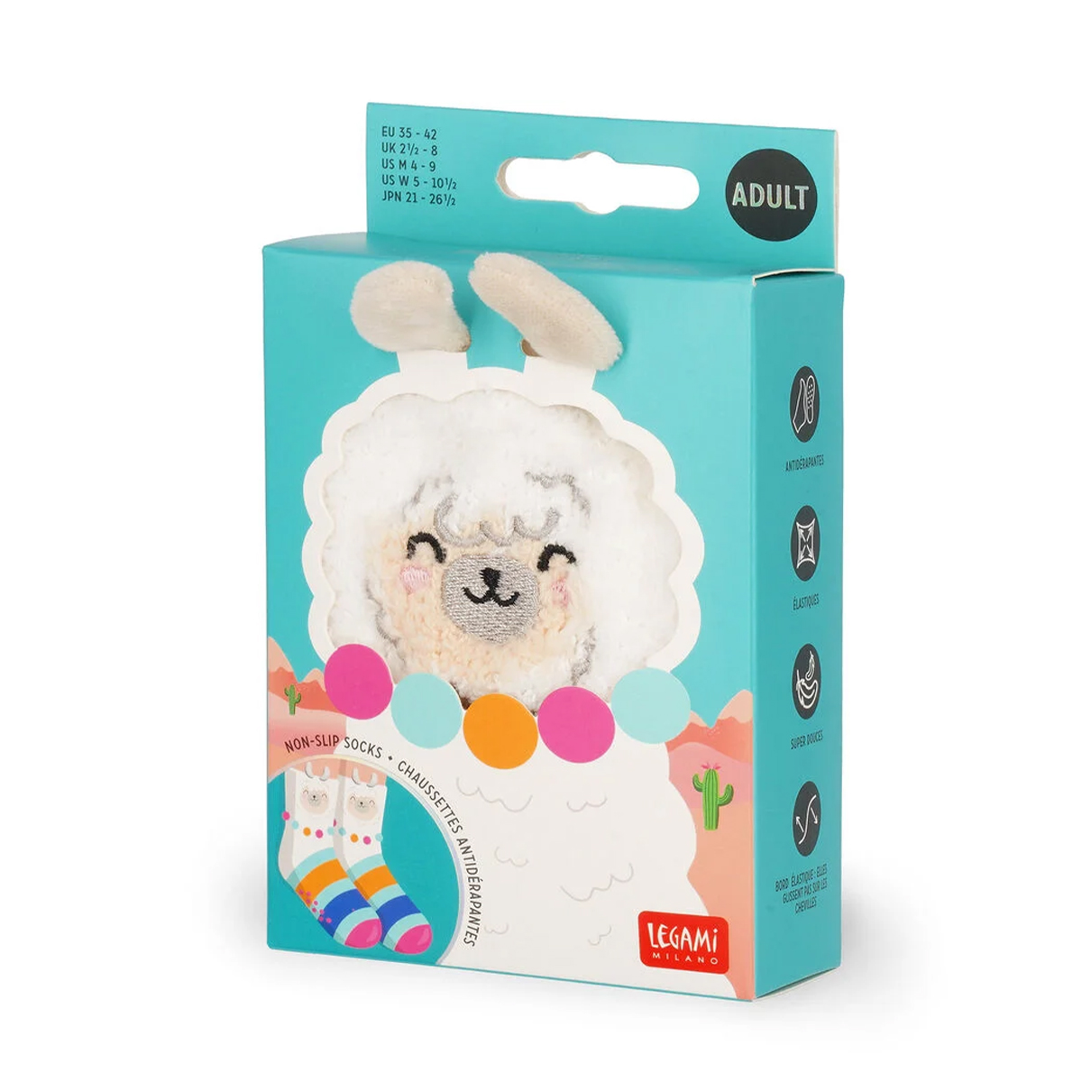Legami Anti-Rutsch-Socken Lama, kuschelige Socken für Erwachsene Llama It’s a Match!