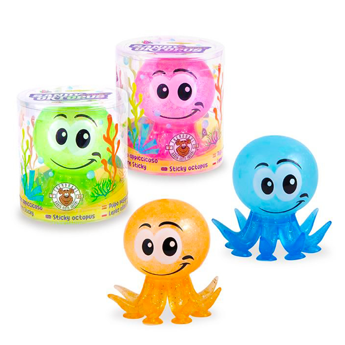 Glitzer Krake  zum Knautschen, SO Squeezy Saugnapf-Oktopus, Trendhaus