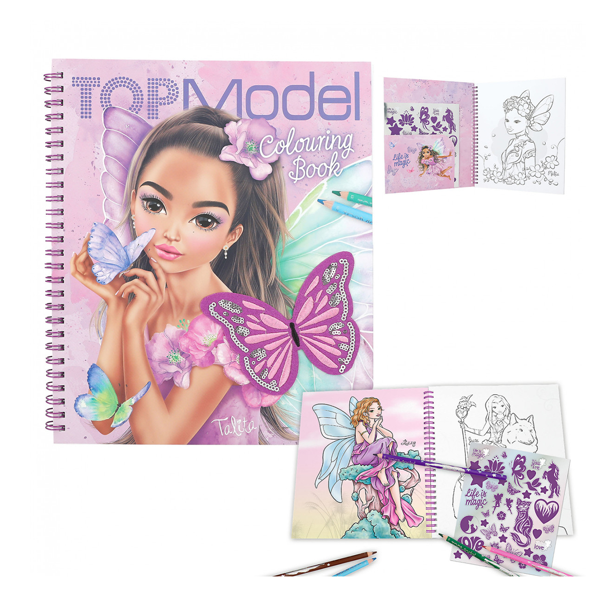 TOPModel Malbuch mit Pailletten Schmetterling FAIRY LOVE, Depesche
