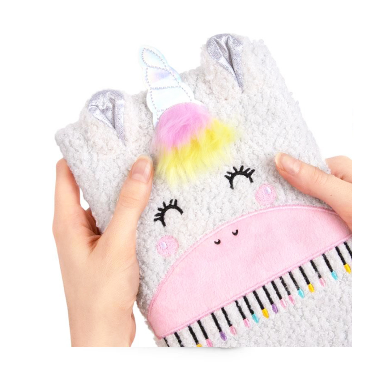 Dreamland Plüsch-Notizbuch Einhorn mit Glitzerohren und Puschelmähne, Trendhaus