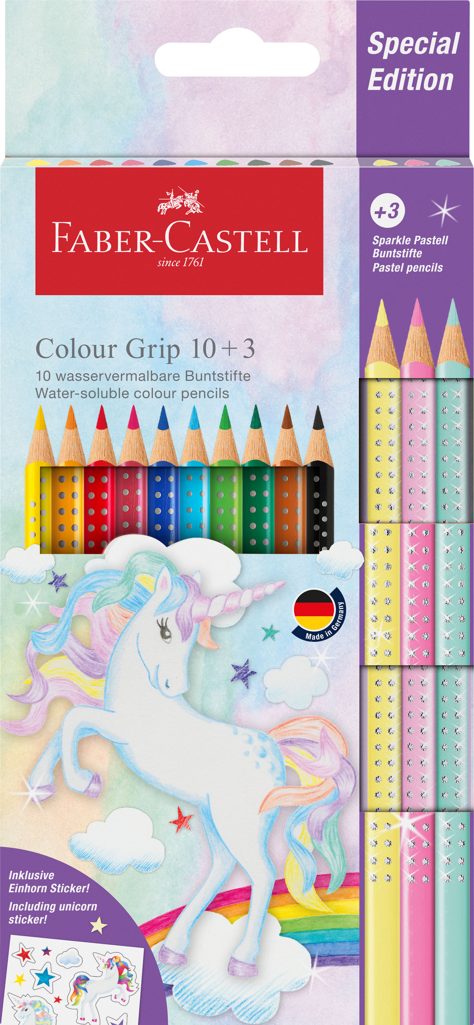 Buntstift Colour Grip Einhorn 10+3