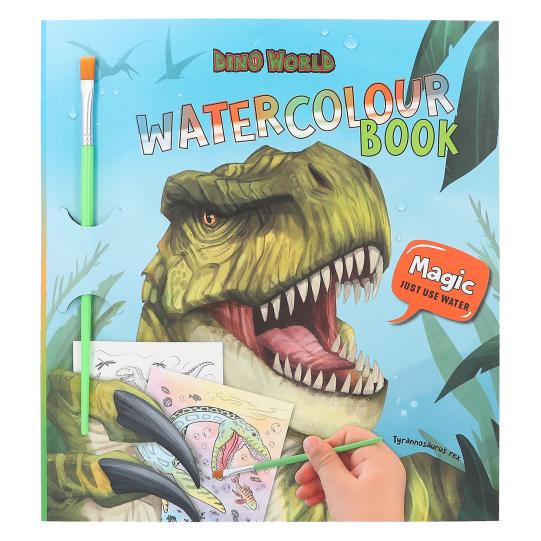 Dino World Malbuch, Dino World Magic Watercolour Book mit Pinsel, Depesche