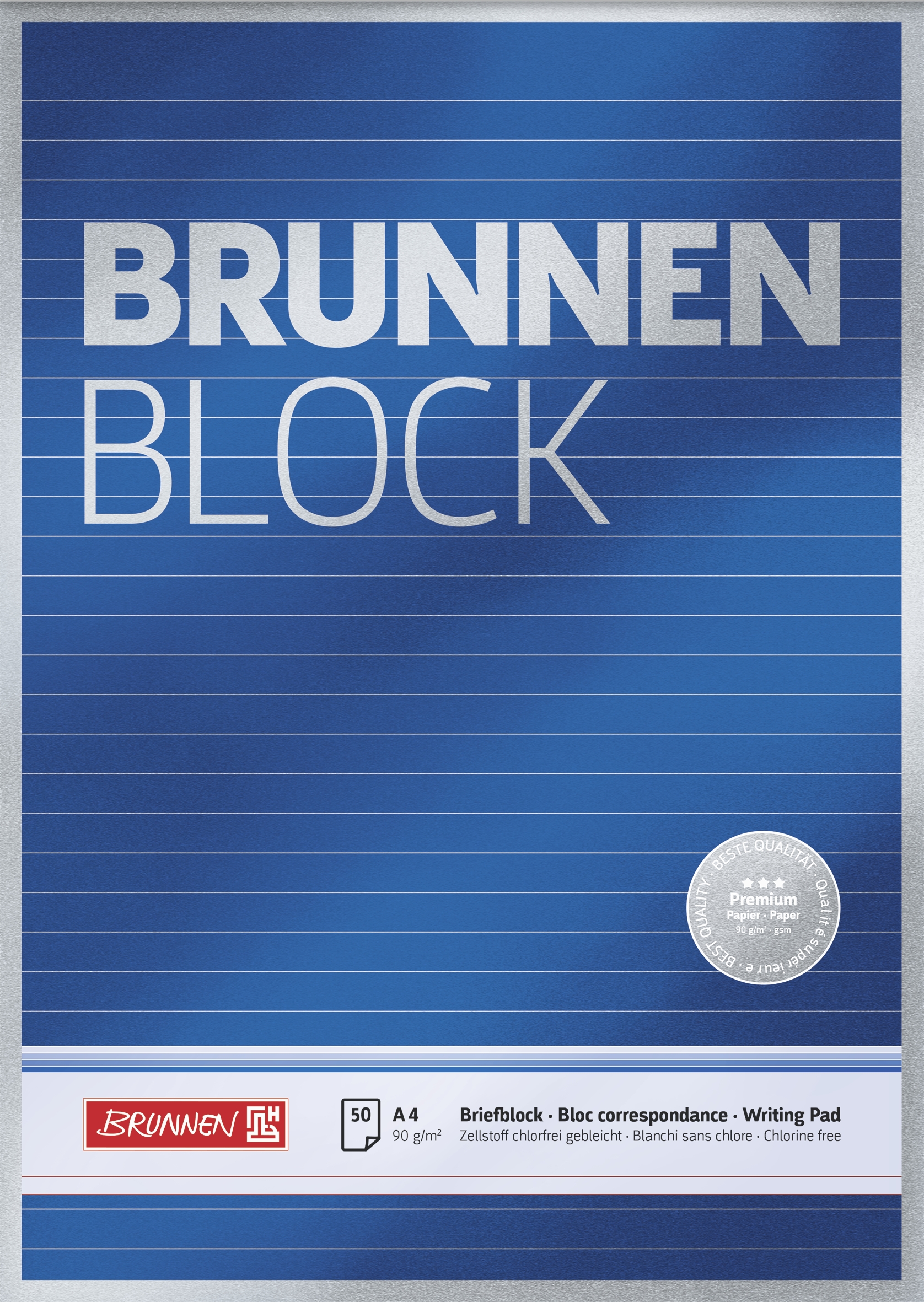 Briefblock   A4 90g  BRUNNEN  liniert   Premium  BRUNNEN