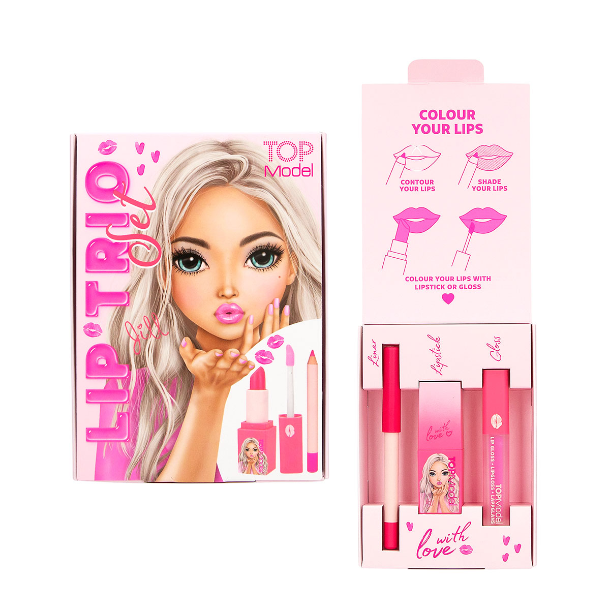 TOPModel Lippen Trio Set BEAUTY and ME, Lipliner, Lippenstift und Lipgloss, Depesche