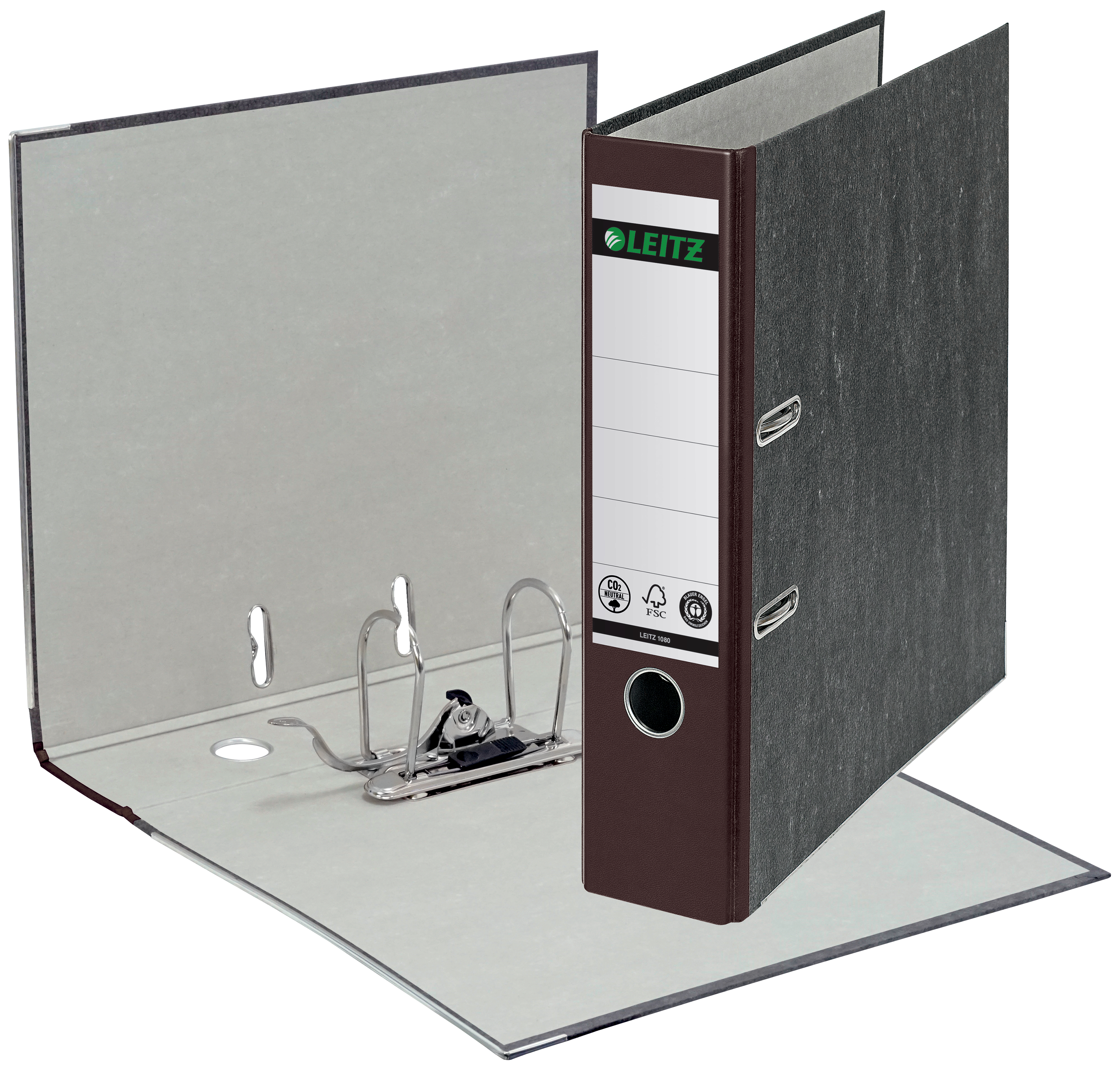 Qualitäts-Ordner 180° A4 80mm braun Leitz