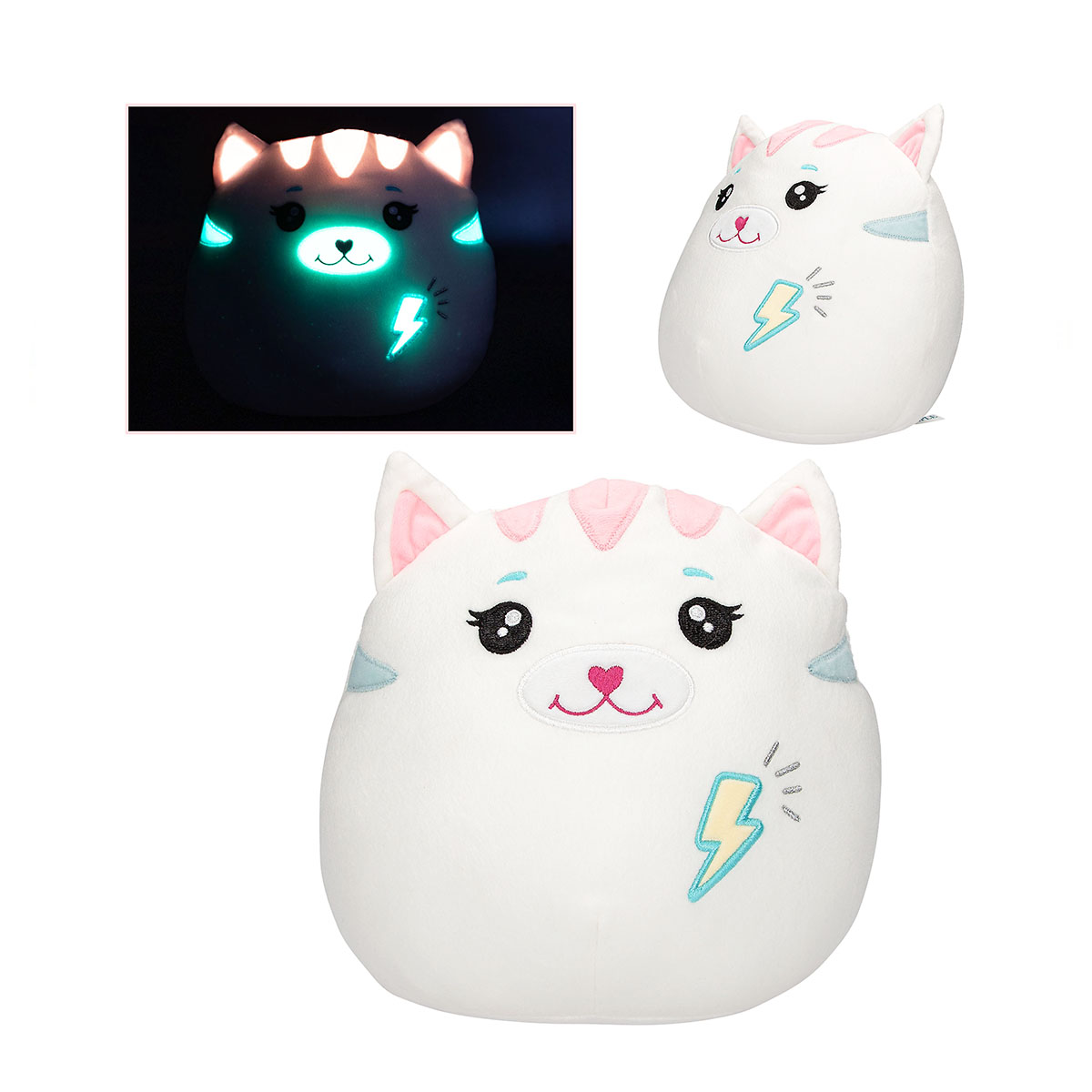 Ylvi Swoppies Plüsch Katze weiß, leuchtet im Dunkeln, 20cm, Depesche