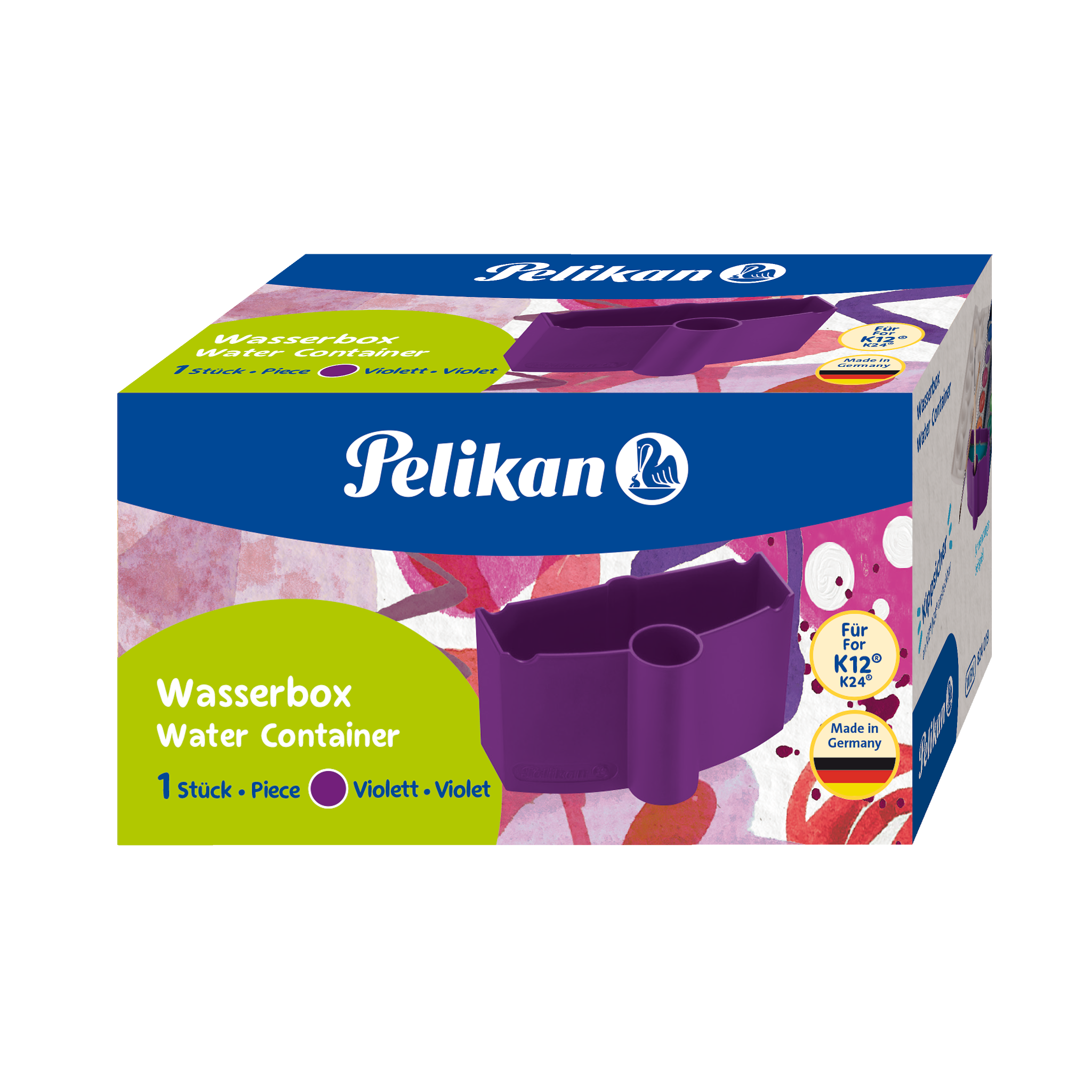 Pelikan Wasserbecher mit Pinselhalter, Violett