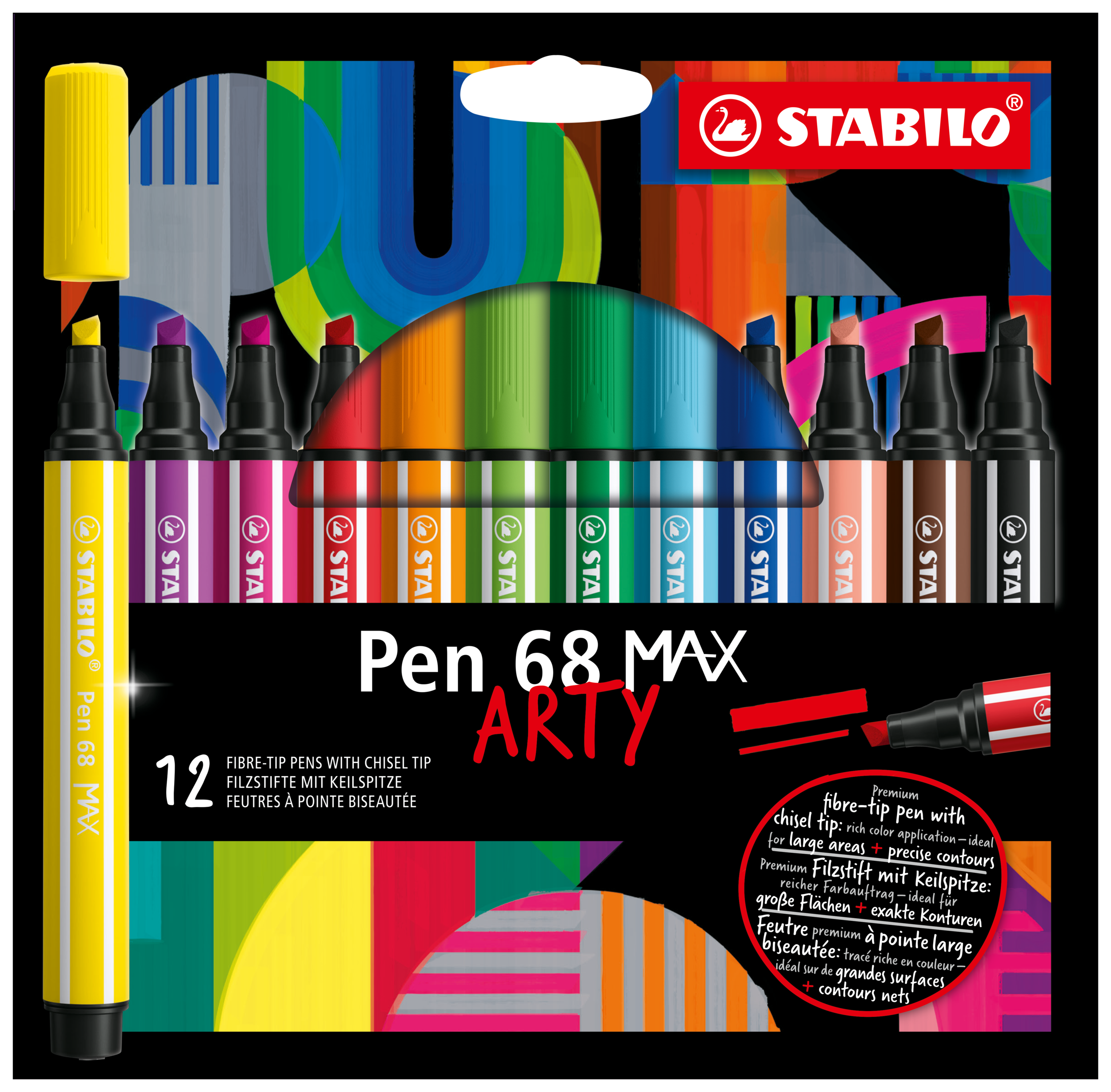 Fasermaler Pen 68 MAX Etui 12 Stück