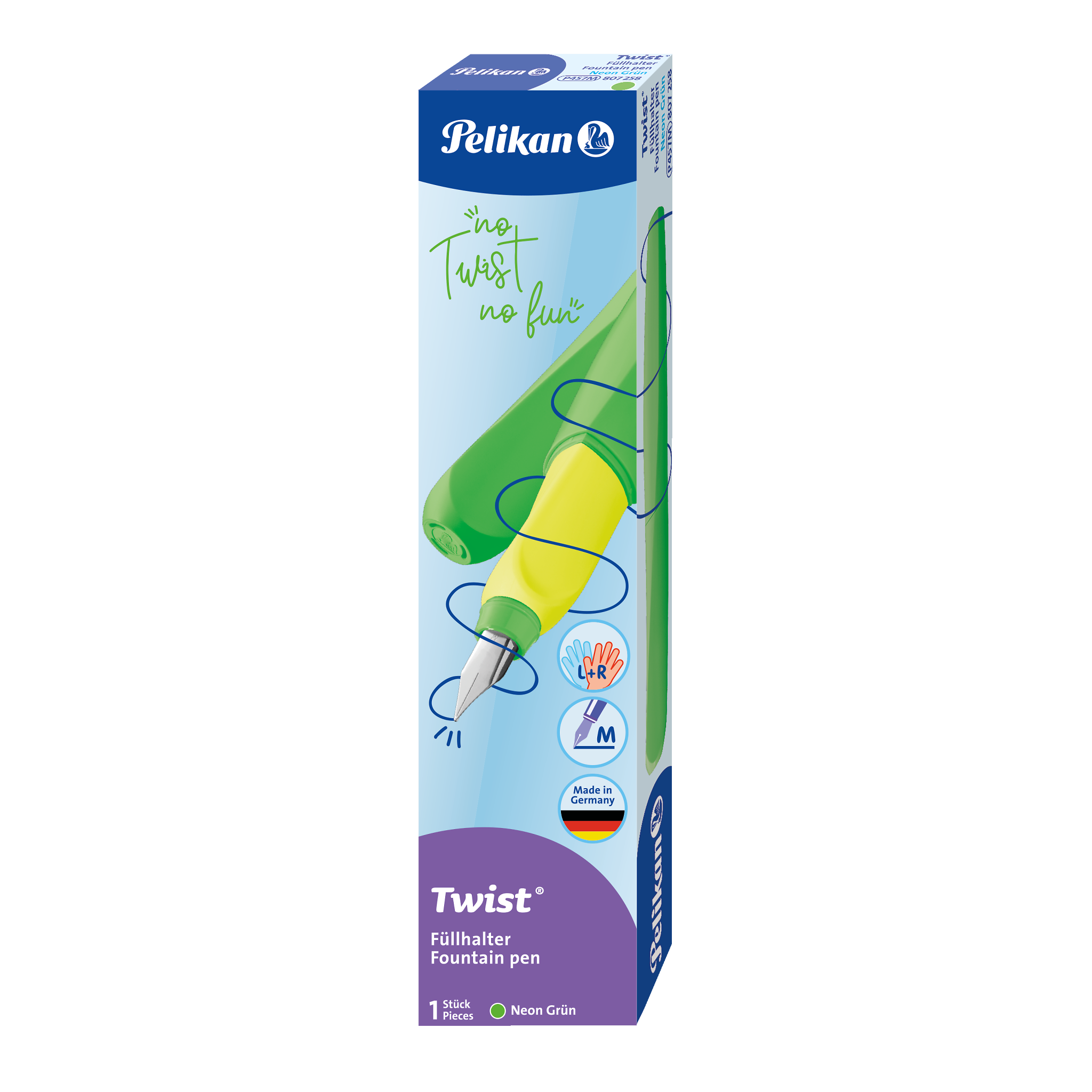 Pelikan Twist® Füller für Rechts- und Linkshänder, Neon Grün, Feder M