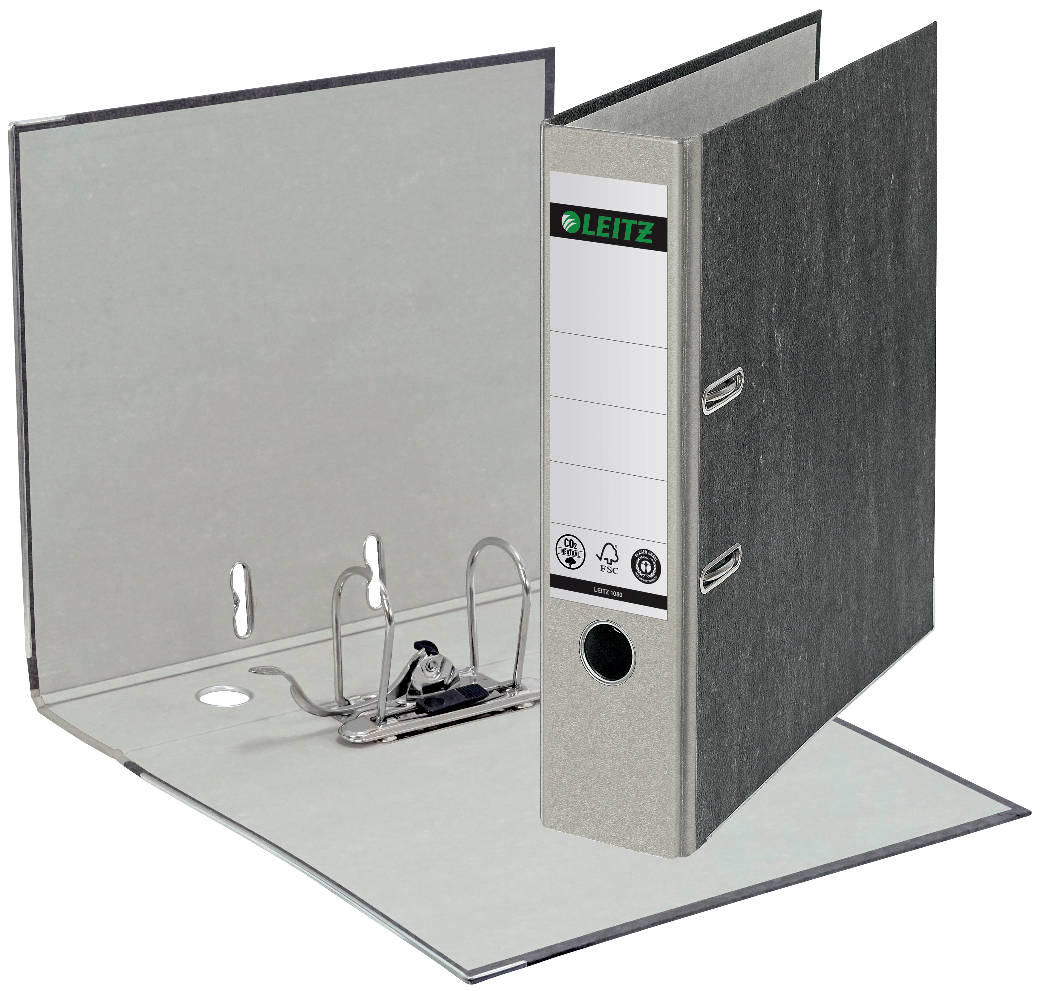Qualitäts-Ordner 180° A4 80mm grau Leitz