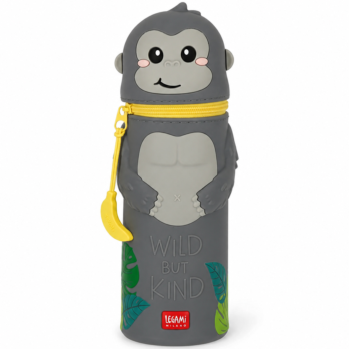 Legami 2-in-1-Federmäppchen aus Silikon Gorilla Wild but Kind - Kawaii