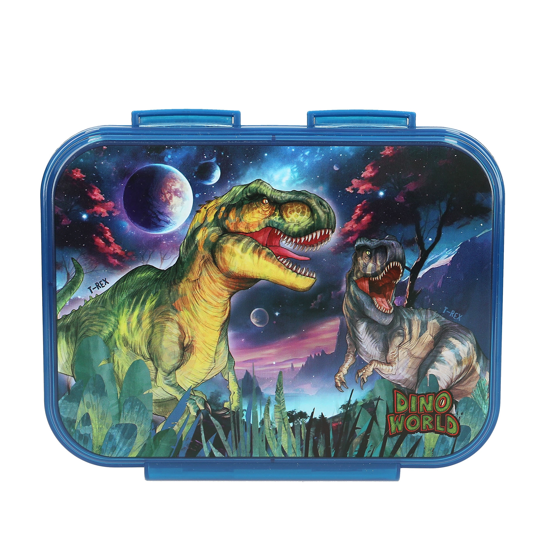Dino World Brotdose GALAXY blau mit 3 Fächer, Depesche