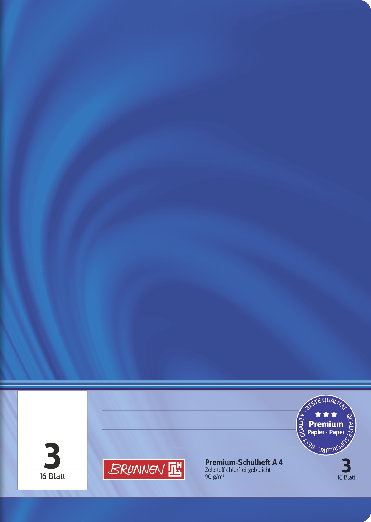 Schulheft Premium Vivendi A4 Lineatur 25 | 16 Blatt, blau