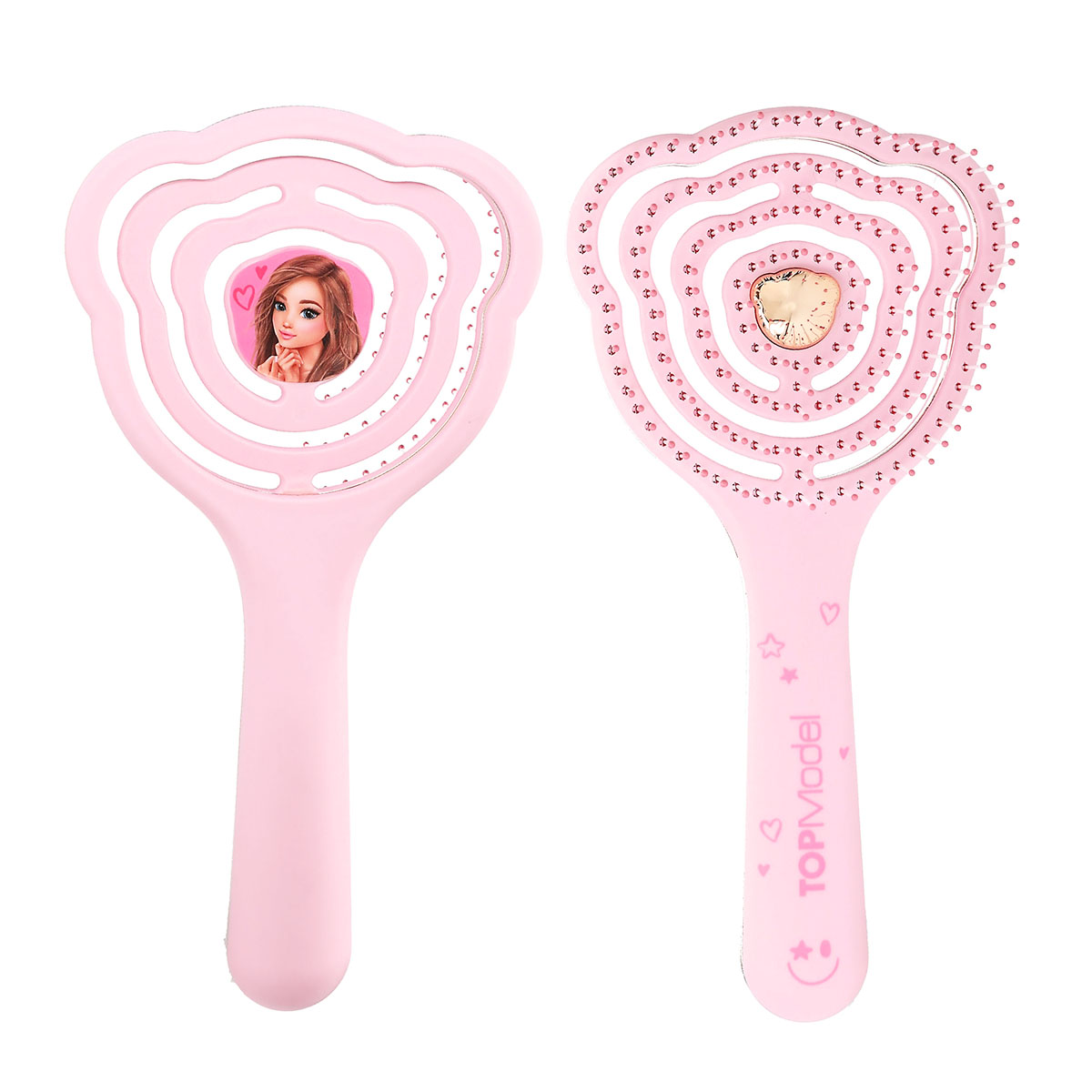 TOPModel resefarbene Haarbürste BEAUTY and ME mit goldenen Akzenten und Teddy-Form, Depesche