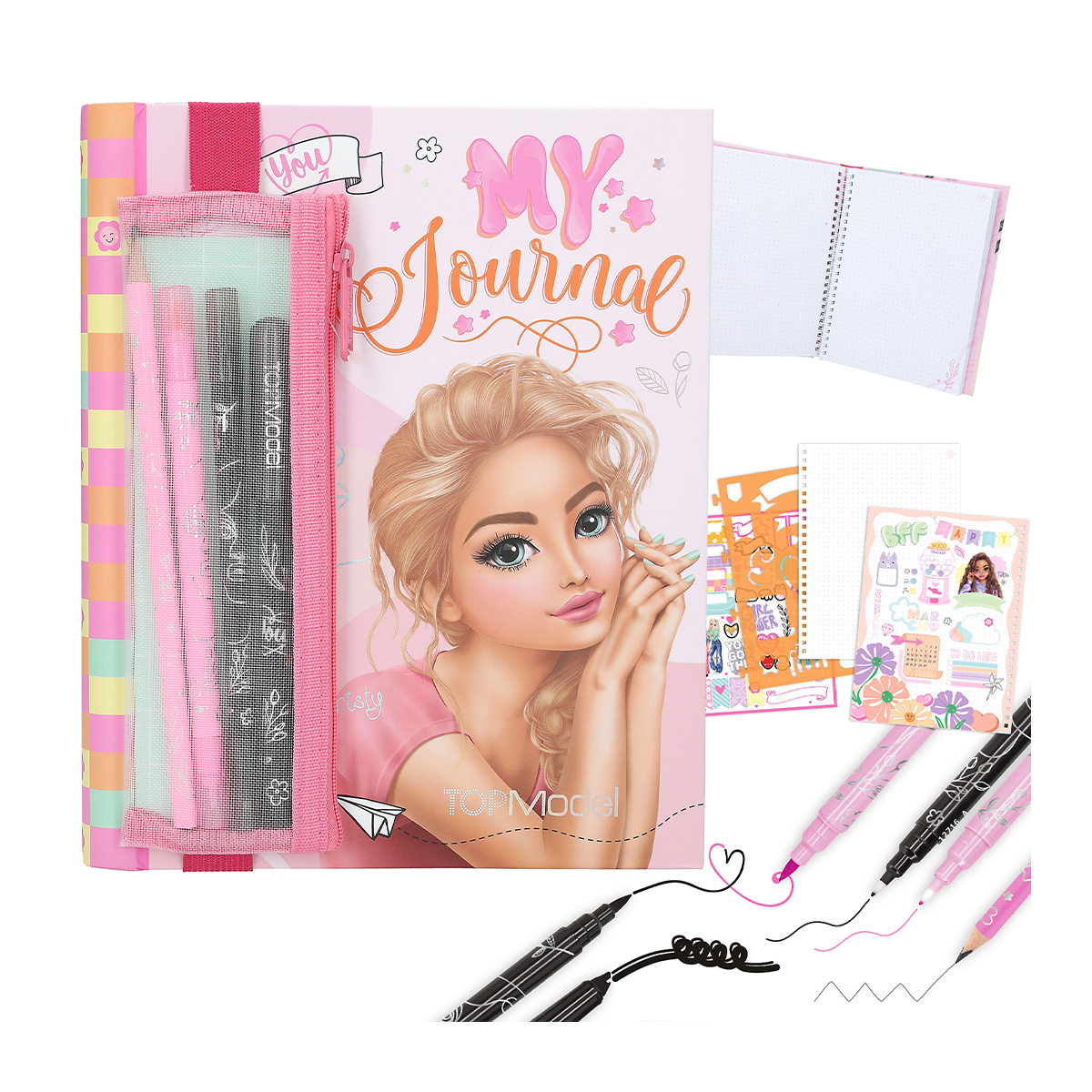TOPModel My Journal, Set mit Bleistift, Fasermaler, Handletteringstift, Depesche