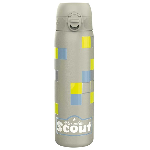 Scout Edelstahl-Trinkflasche Squares - grau