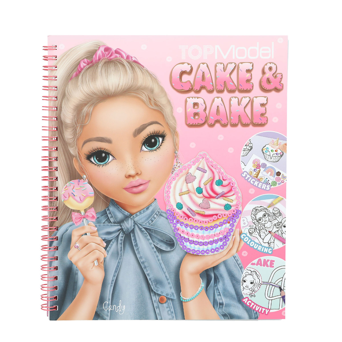 TOPModel Cake & Bake Malbuch mit Pailletten und 5 Seiten voller Sticker, Depesche