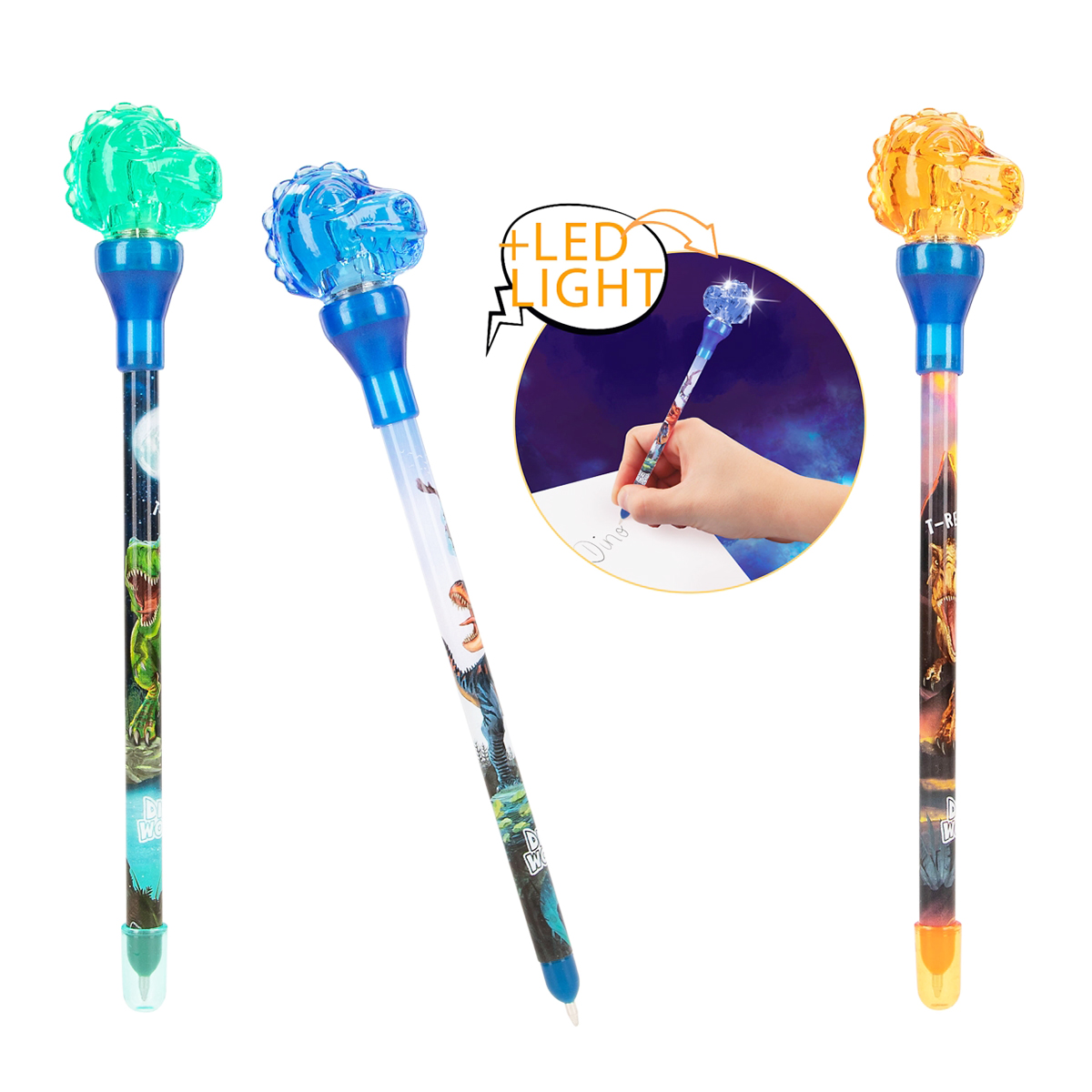 Dino World Kugelschreiber mit Licht, Depesche
