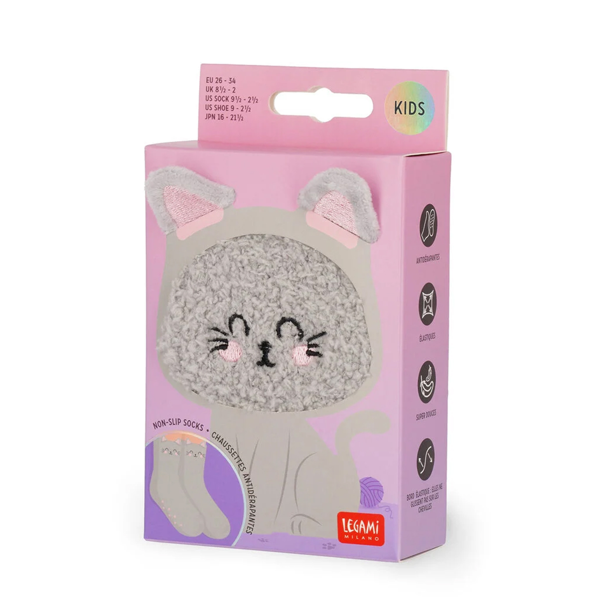 Legami Anti-Rutsch-Socken Katze Kitty, kuschelige Socken für Erwachsene Kitty It’s a Match!