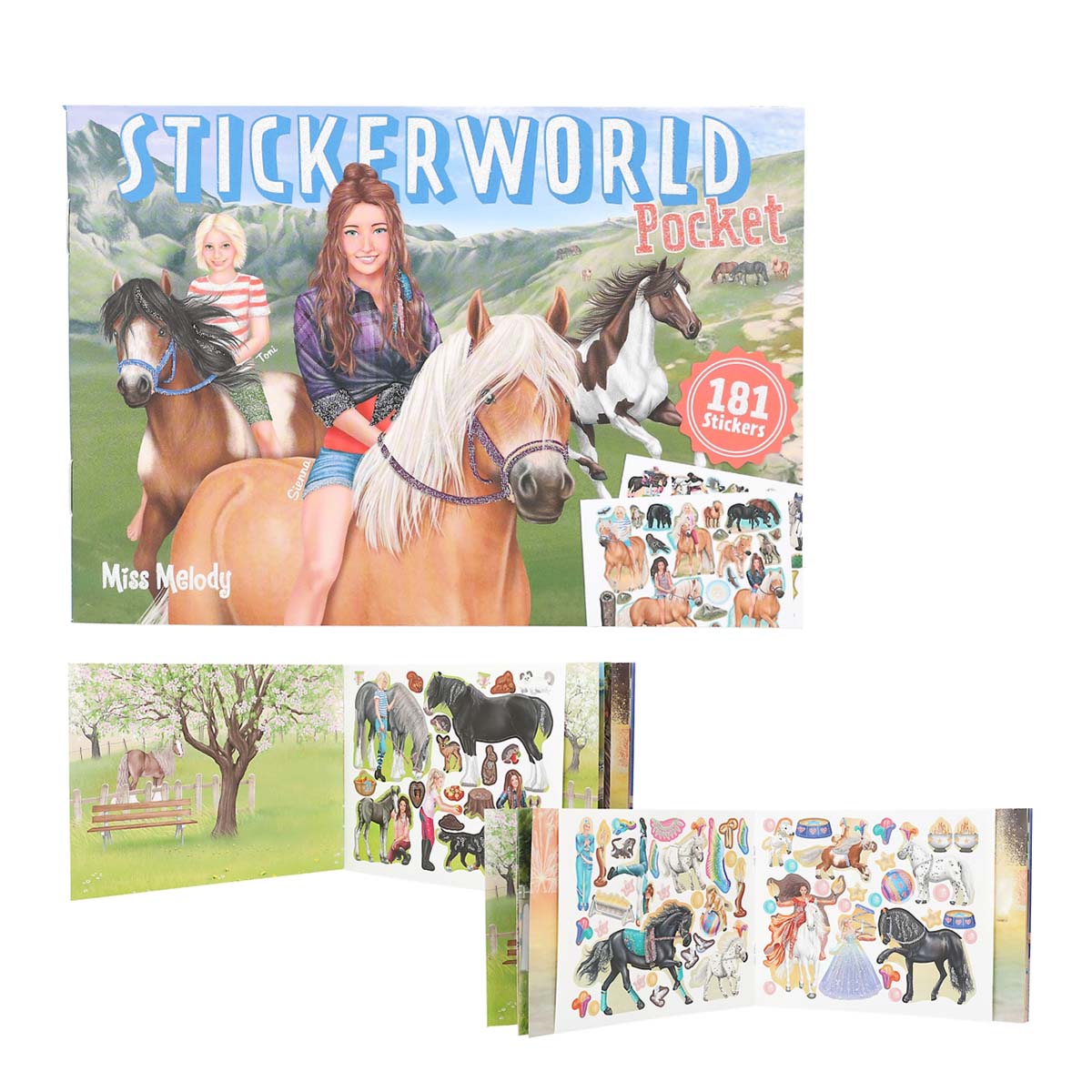 Miss Melody Stickerworld Pferde, Stickerword Pocket mit 181 Sticker, Depesche