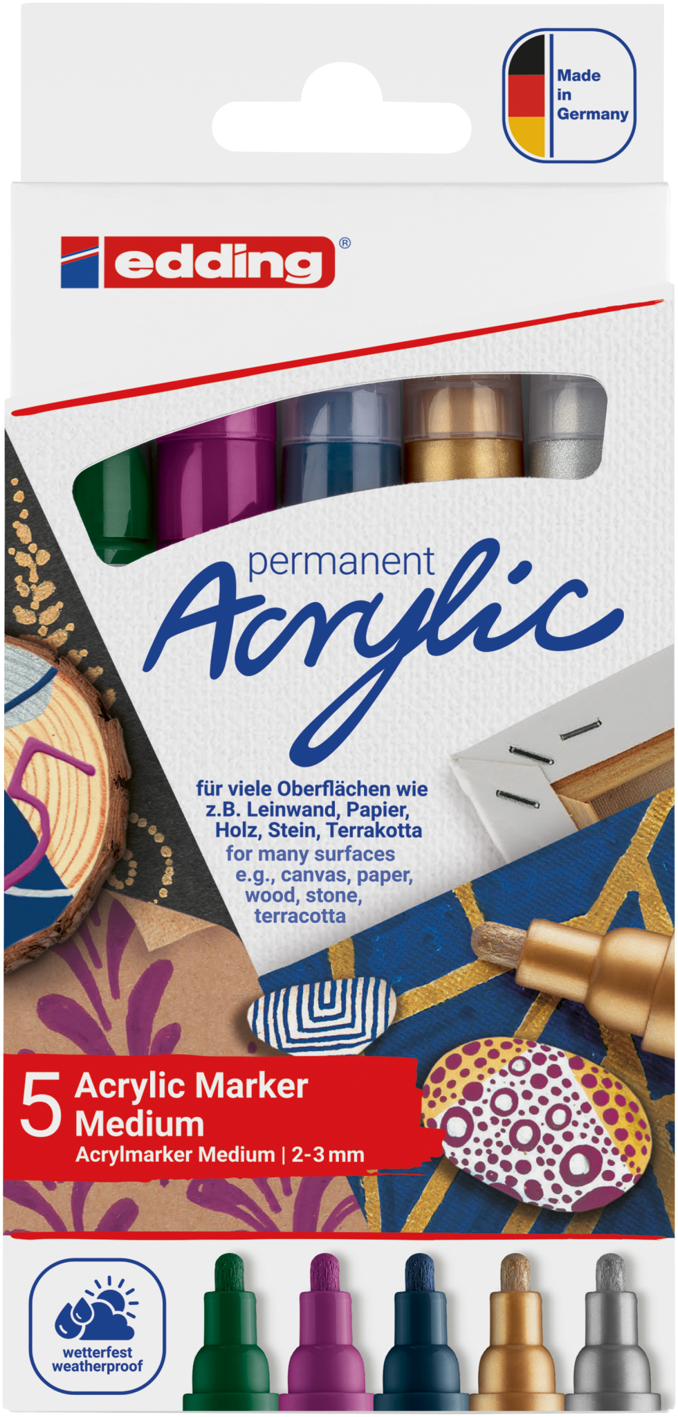 edding 5100 Acrylmarker medium sortiert 5St Set festlich
