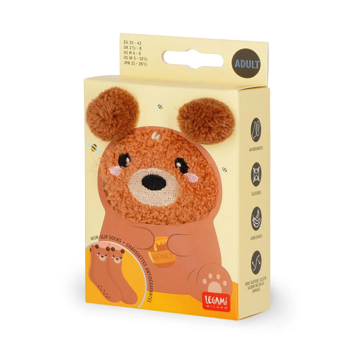 Legami Anti-Rutsch-Socken Teddybär, kuschelige Socken für Erwachsene Teddy Bear It’s a Match!