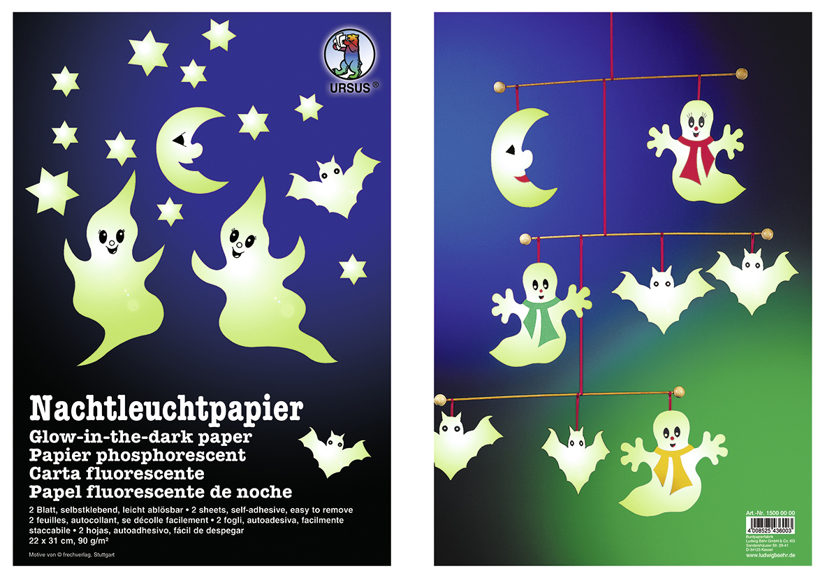 Nachtleuchtpapier,  90 g/qm , 22 x 31 cm,  nachtleuchtend