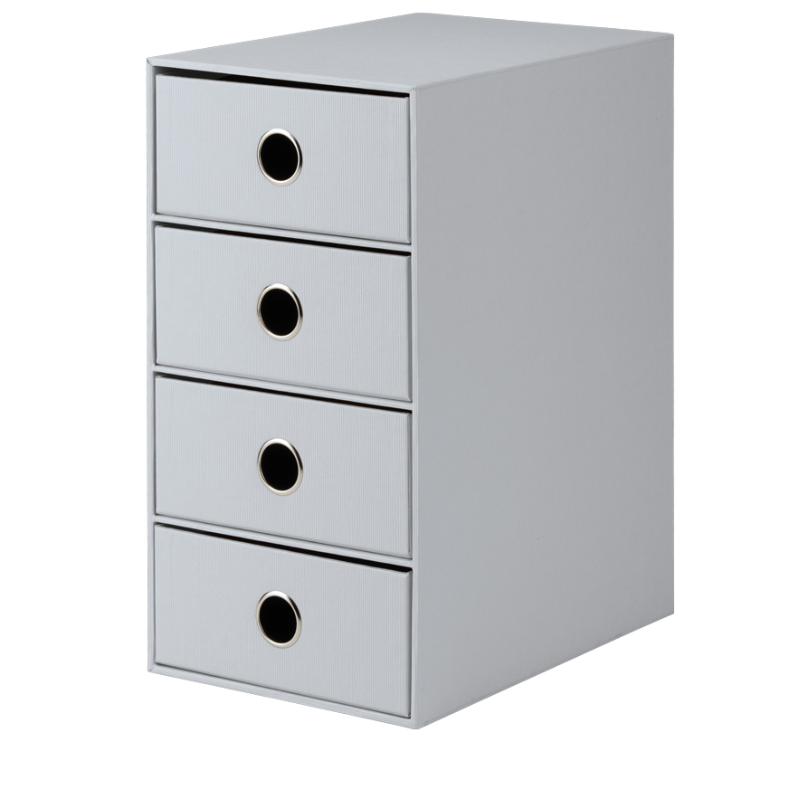 Rössler 4er Schubladenbox für A5 stone/grau