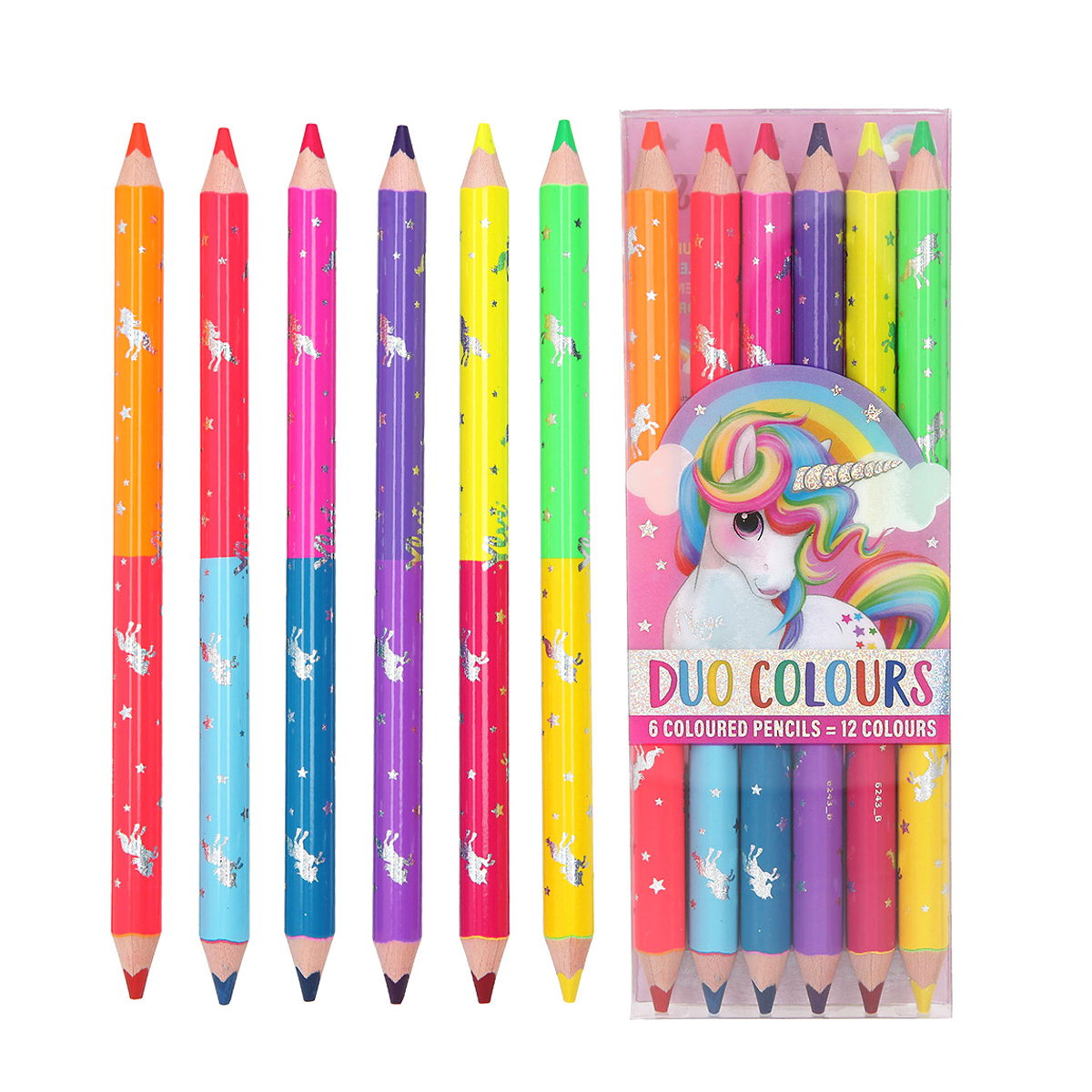 Ylvi Duo Buntstifte, 6 dicke poppige Buntstifte in 12 Farben, Depesche