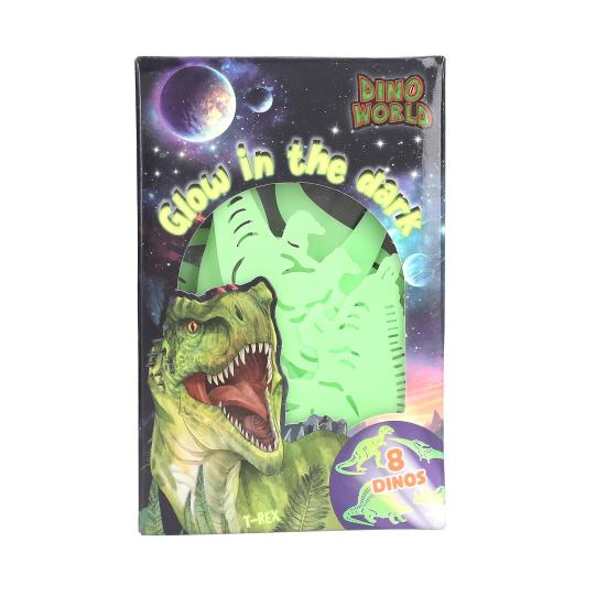 Dino World Glow in the Dark Sticker, 8 St Dinosaurier-Sticker leuchten im Dunklen, Depesche