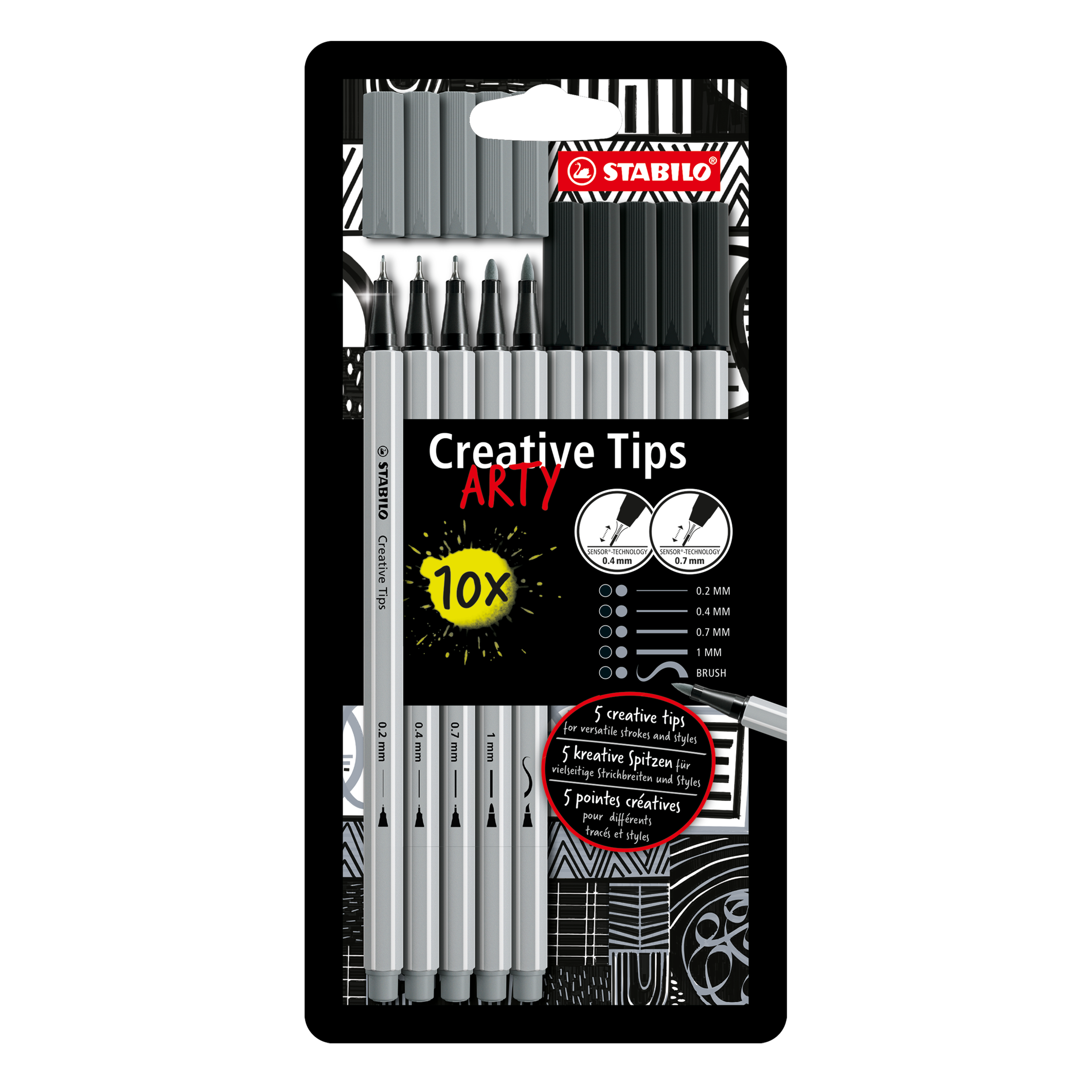 Schreibgeräteset Multi-Liner Etui „ARTY: Creative Tips“