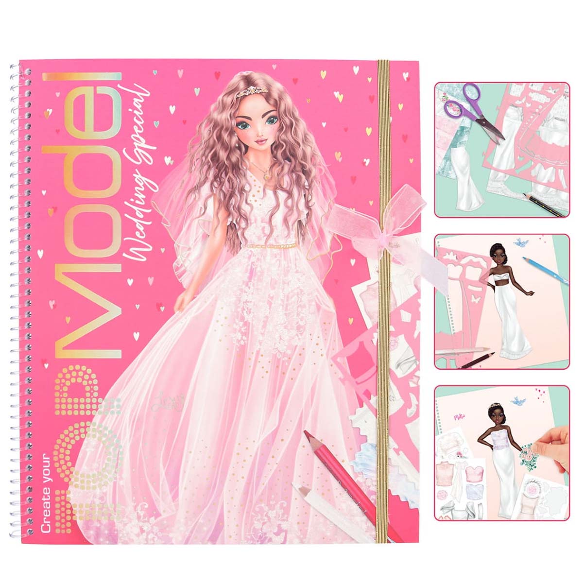 TOPModel Hochzeitsbuch Lexy mit Sticker, Schablonen und Stoffdrucke, Create your TopModel Wedding Sp