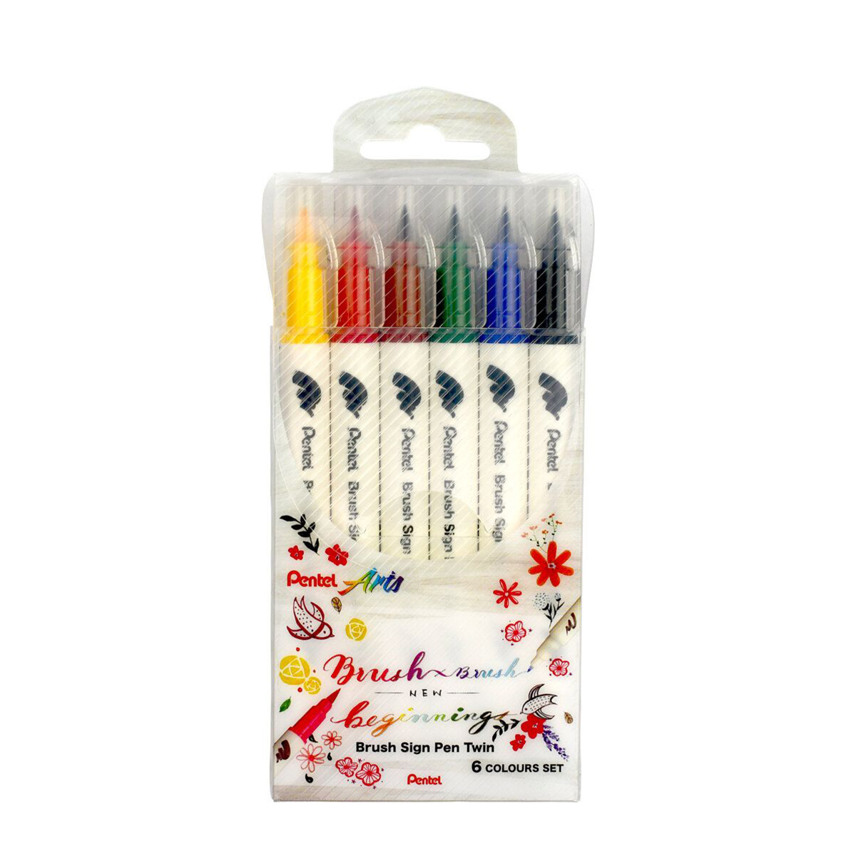 Kalligrafie-Stift Brush Sign Pen Twin 6er Set SESW30C